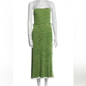 Christopher Esber knit pleated stretchy green dress Small AS IS PLEASE READ